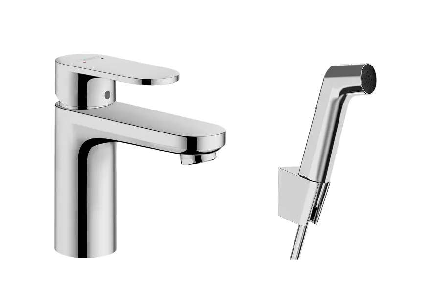 Hansgrohe Vernis Blend - Bateria umywalkowa z główką prysznicową Bidette, chrom 71215000