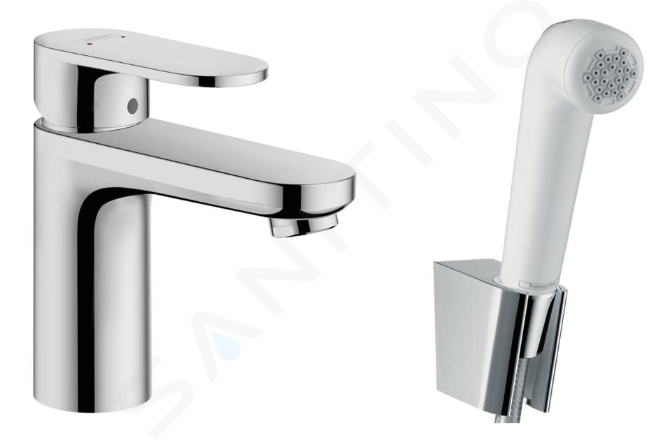 Hansgrohe Vernis Blend - Mosdókagyló keverő kézi zuhanyzóval Bidette, króm 71215000