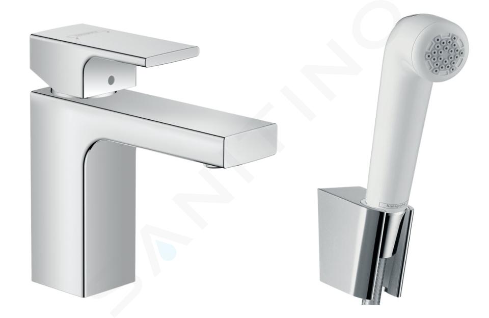 Hansgrohe Vernis Shape - Mosdókagyló keverő kézi zuhanyzóval Bidette, króm 71216000