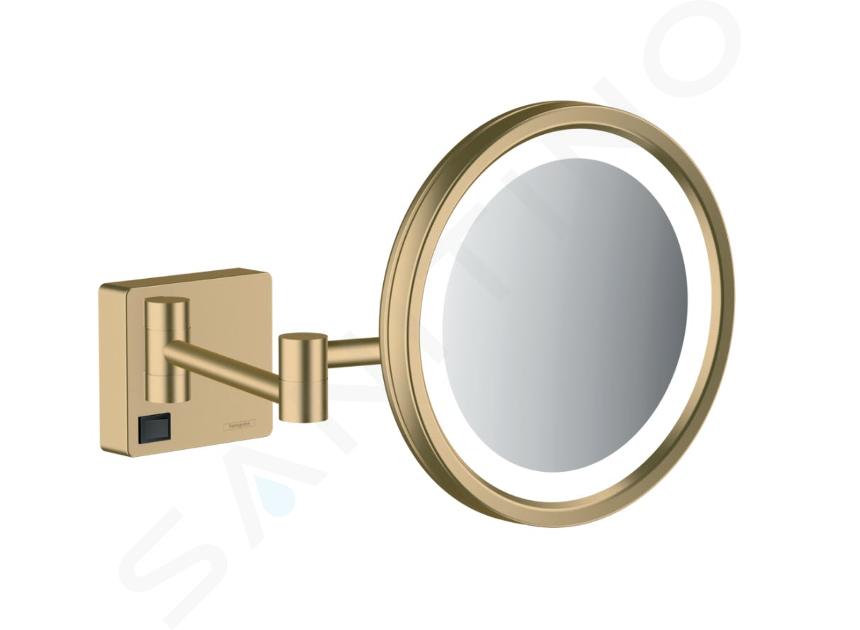 Hansgrohe AddStoris - Espejo cosmético de pared con iluminación LED, bronce cepillado 41790140