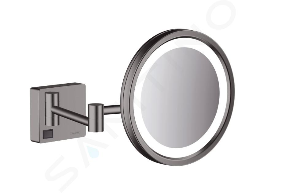 Hansgrohe AddStoris - Miroir de rasage avec éclairage LED, chrome noir brossé 41790340