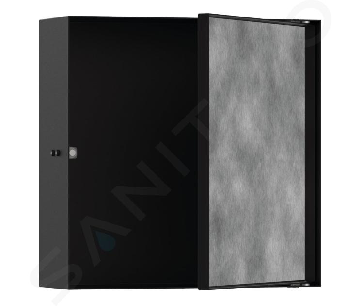 Hansgrohe XtraStoris Rock - Hornacina de pared con puerta alicatable, 300x300x100 mm, negro mate 56085670