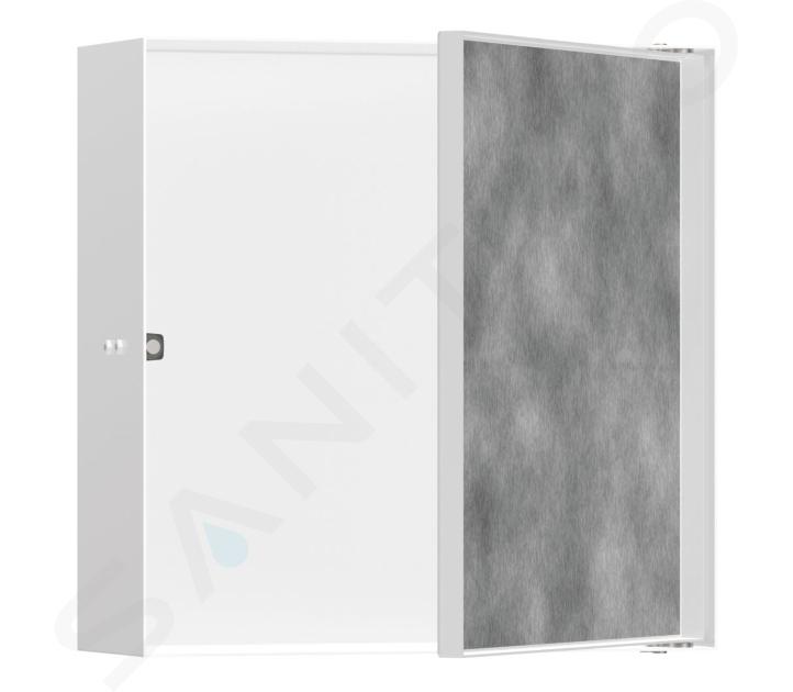 Hansgrohe XtraStoris Rock - Wnęka ścienna z drzwiczkami, 300x300x100 mm, biały mat 56085700