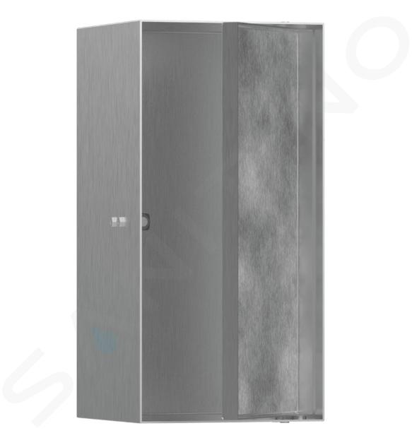 Hansgrohe XtraStoris Rock - Mensola a parete, con sportelli, 30x15x14 cm, acciaio inox spazzolato 56088800