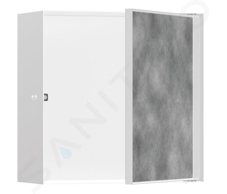 Hansgrohe XtraStoris Rock - Mensola a parete, con sportelli, 30x30x14 cm, bianco opaco 56091700