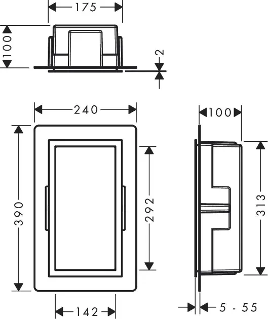 Hansgrohe XtraStoris Individual - Wandnische mit Designrahmen  