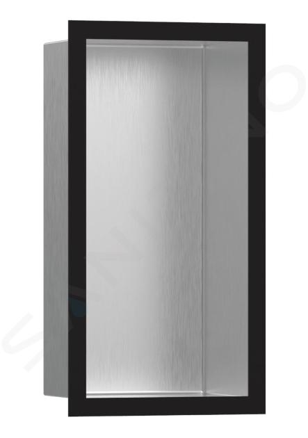 Hansgrohe XtraStoris Individual - Mensola a parete con telaio di design, 300x150x100 mm, acciaio inox spazzolato/nero opaco 56094670