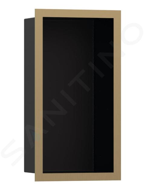 Hansgrohe XtraStoris Individual - Honracina de pared con marco decorativo, 300x150x100 mm, negro mate/bronce cepillado 56095140