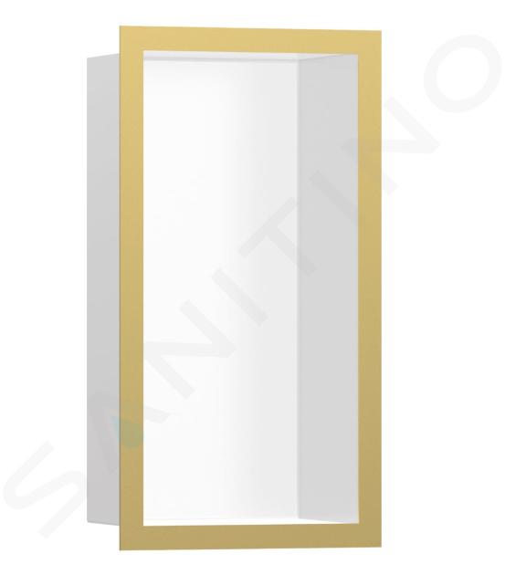 Hansgrohe XtraStoris Individual - Wandnische mit Designrahmen, 30x15x10 cm, weiß matt/polierte Goldoptik 56096990