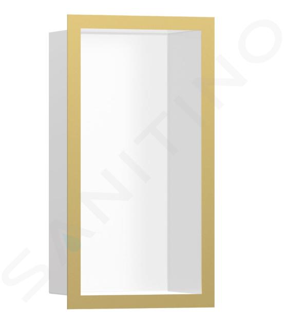 Hansgrohe XtraStoris Individual - Mensola a parete con telaio di design, 300x150x100 mm, bianco opaco/color oro lucido 56096990