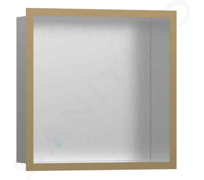 Hansgrohe XtraStoris Individual - Výklenok do steny s designovým rámom, 30x30x10 cm, kefovaná nerezová/kefovaný bronz 56097140