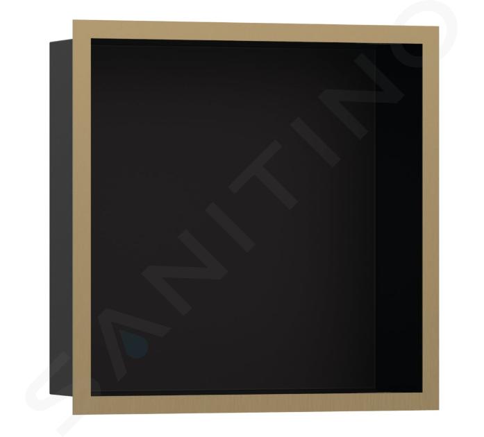 Hansgrohe XtraStoris Individual - Niche murale avec cadre design, 300x300x100 mm, noir mat / bronze brossé 56098140