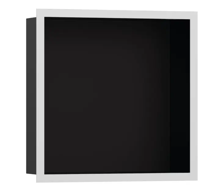 Levně Hansgrohe XtraStoris Individual - Výklenek do stěny s designovým rámem, 30x30x10 cm, matná černá/matná bílá 56098700