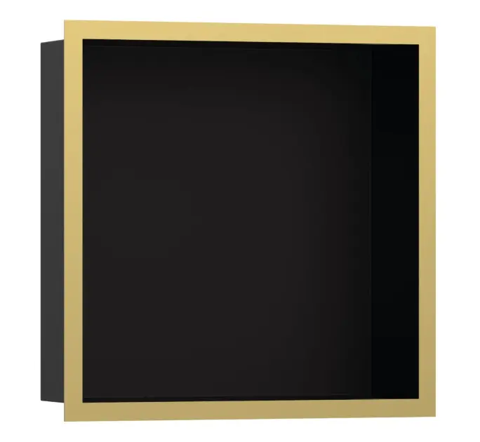 Hansgrohe XtraStoris Individual - Wandnische mit Designrahmen, 30x30x10 cm, schwarz matt/polierte Goldoptik 56098990