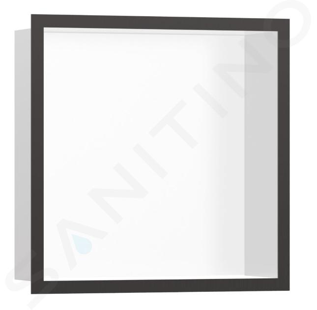 Hansgrohe XtraStoris Individual - Niche murale avec cadre design, 30x15x10 cm, blanc mat / chrome noir brossé 56099340