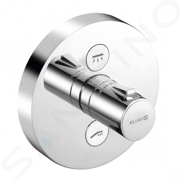 Kludi Push - Mitigeur de douche thermostatique encastré, 2 sorties, chrome 389120538