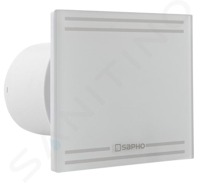 Sapho Glass - Ventilator axial cu temporizator, 8 W, conductă 100 mm, alb GS102