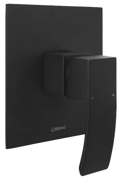 Sapho Ginko - Душ-смесител за вграждане, с корпус, матово черно 1101-41B