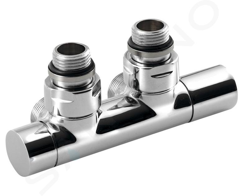 Sapho Twin - Set di valvole di connessione per attacco centrale, interasse 50 mm, cromo CP401S