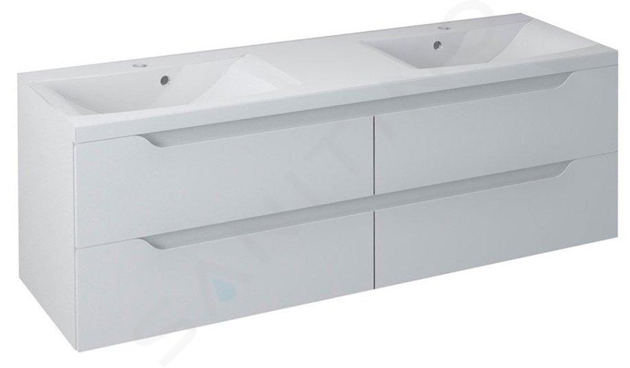 Sapho Wave - Meuble double-lavabo 150x50x48 cm, blanc WA150-3030