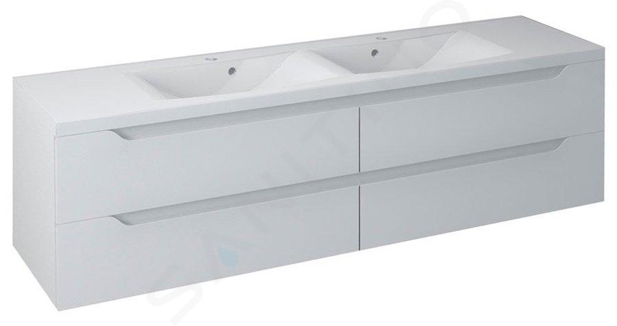 Sapho Wave - Meuble double-lavabo 1800x500x480 mm, blanc WA180-3030