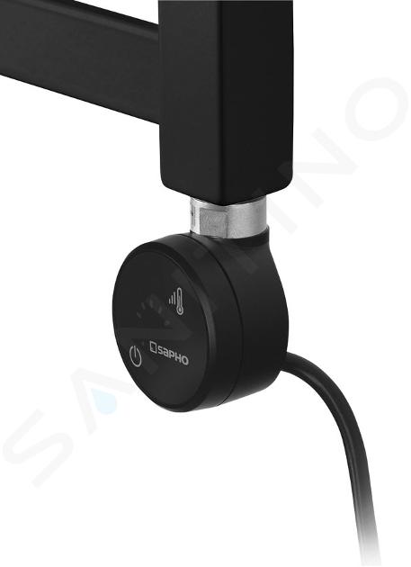 Sapho Moa - Element de încălzire cu termostat și control Bluetooth, 300 W, negru mat MOA-B-300