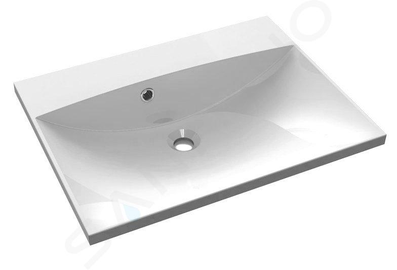 Sapho Maria - Lavabo 600x460 mm, con rebosadero, sin orificio para grifo, blanco MA060-0