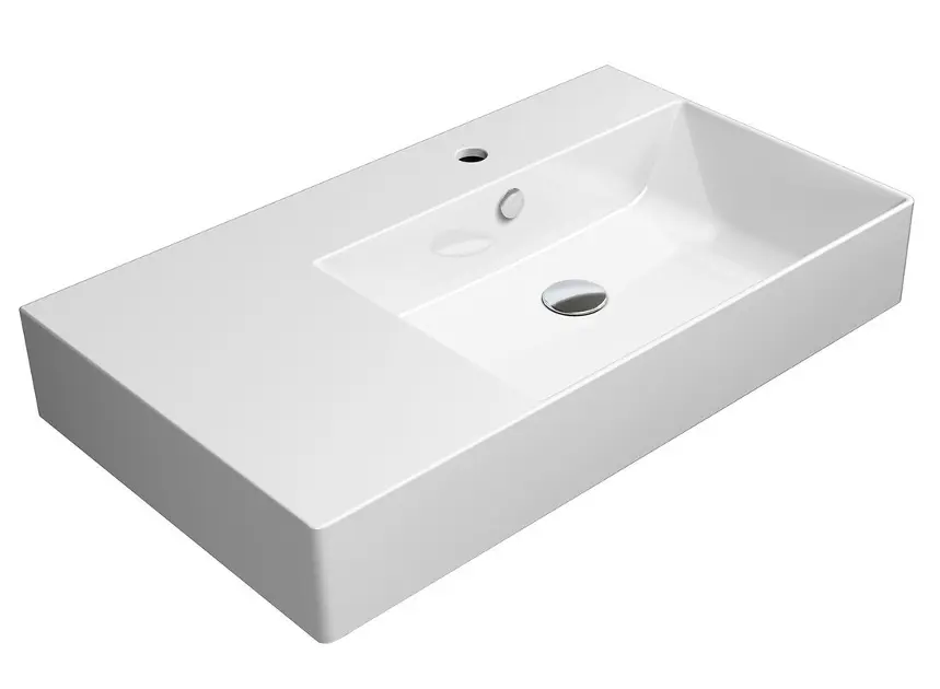 Sapho GSI Kube X - Umivaonik 80 x 47 cm, s jednim otvorom za slavinu na desnoj strani, ExtraGlaze, bijeli 9457111
