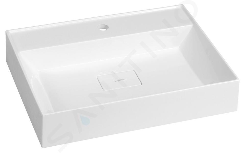 Sapho Godiva - Lavabo 580x440 mm, senza troppopieno, con foro per miscelatore, bianco GU058