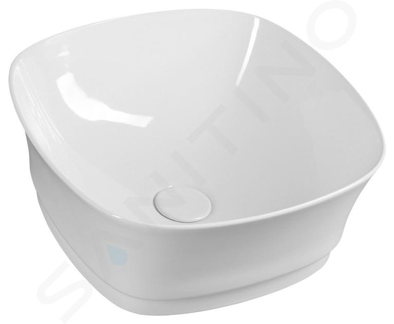 Sapho Idea - Lavabo 43x43 cm, sin orificio para grifo, blanco WH100