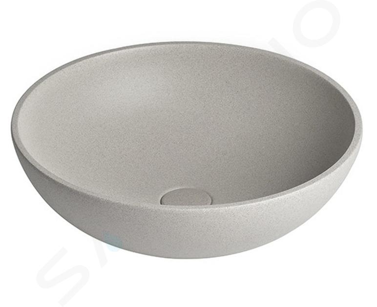 Sapho Lavabos - Lavabo Turf, diamètre 440 mm, sans trop-plein, grès blanc AR437