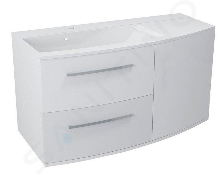 Sapho Julie - Meuble pour lavabo 105x55x47 cm, à gauche, blanc JU105-3030
