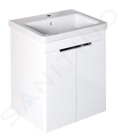 Sapho Ella - Mueble de lavabo 57x65x43 cm, 2 puertas, blanco EL065-3030