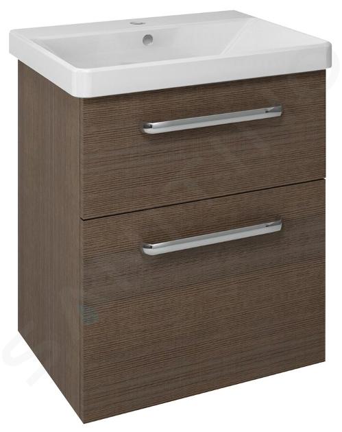 Sapho Theia - Mueble para lavabo 56x70x44 cm, 2 cajones, pino rústico TH060-1616