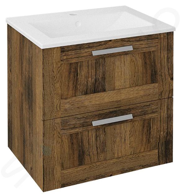 Sapho Amia - Mobile lavabo 59x60x45 cm, 2 cassetti, rovere Collingwood AM060-1919