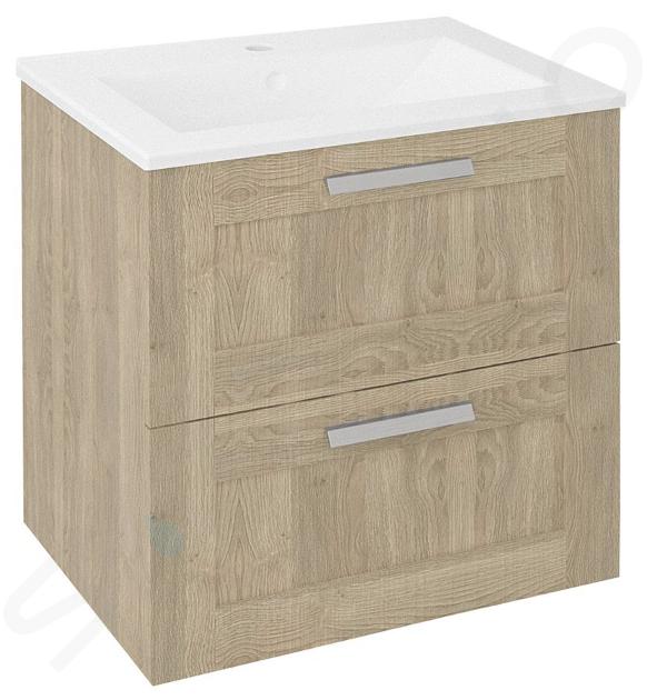 Sapho Amia - Mobile lavabo 59x60x45 cm, 2 cassetti, rovere Texas AM060-2020