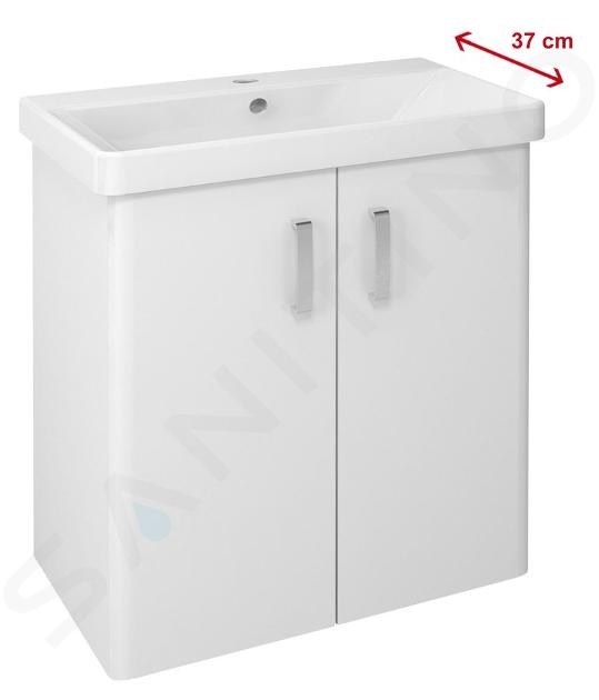 Sapho Theia - Meuble lavabo 66x70x35 cm, 2 portes, blanc TH072-3030