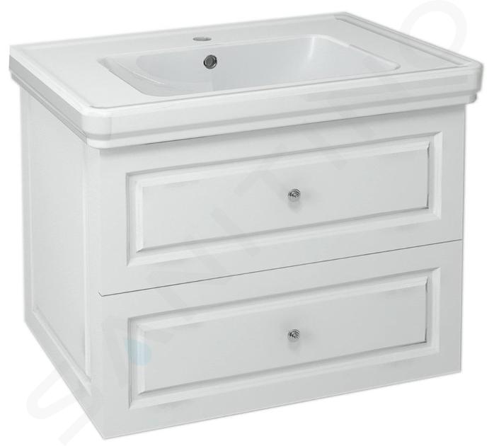 Sapho Violeta - Mueble de lavabo 69x52x47 cm, 2 cajones, blanco VI075-3131