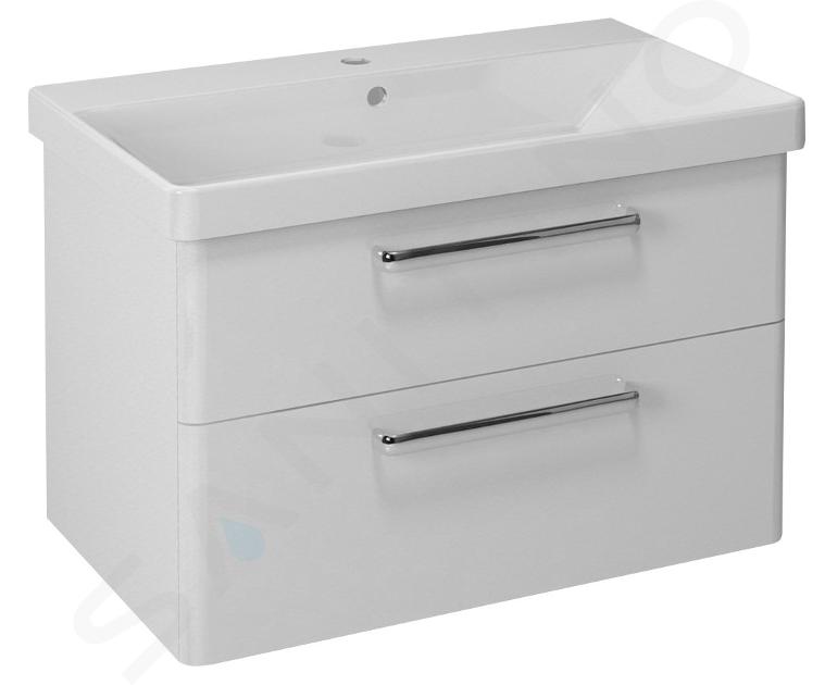 Sapho Theia - Mueble de lavabo 76x50x44 cm, 2 cajones, blanco TH080-3030