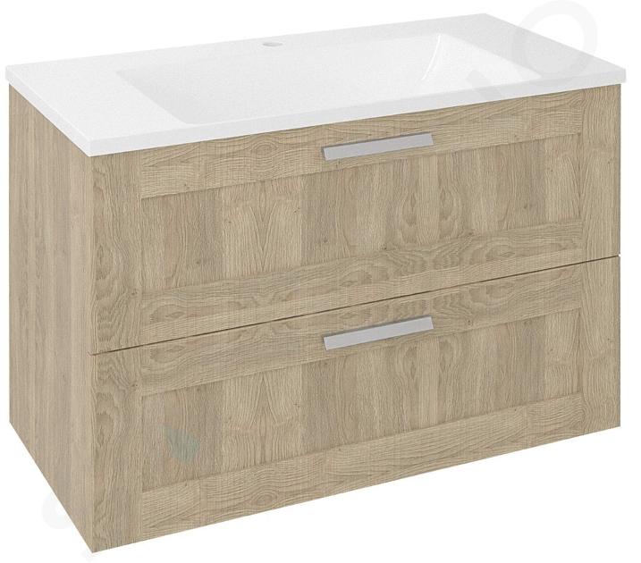 Sapho Amia - Mobile lavabo 89x60x45 cm, 2 cassetti, rovere Texas AM090-2020