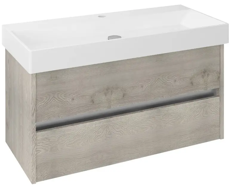 Sapho Nirona - Meuble-vasque, 95x52x43 cm, chêne Mocca NR100-1212
