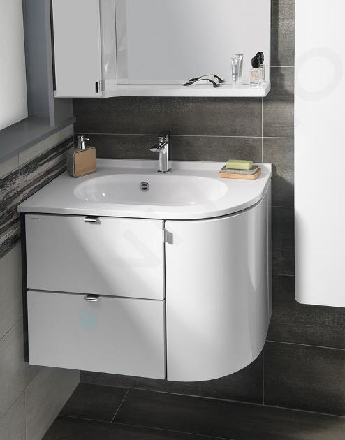 Mueble de Lavabo de Esquina de Apoyo Sobre el Suelo de 555mm de Color  Blanco Completo con Lavabo - Disponible con Variedad de Manijas - Cluo