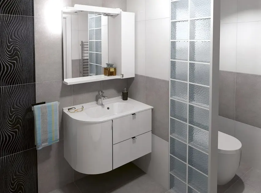Lavabo Ad Angolo 38x36 Cm - Modello Ln57, Con Foro Per Miscelatore, Per Bagni Piccoli