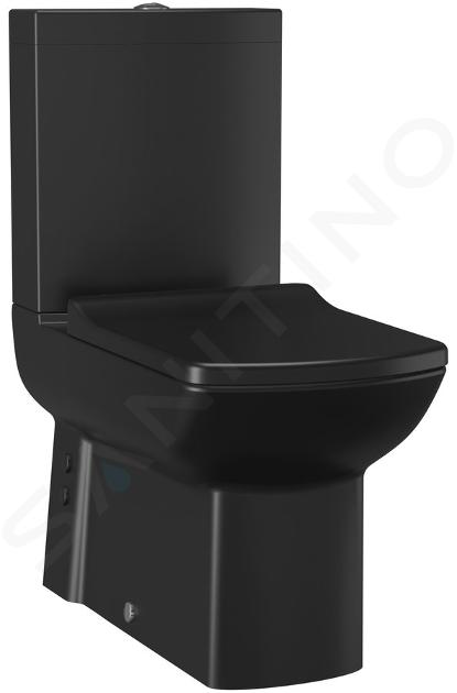 Sapho Lara - WC monobloc, cu evacuare spate/jos, negru mat LR360