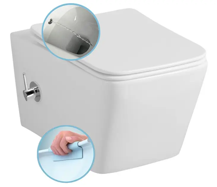 Sapho Porto - Závěsné WC s bidetovou sprškou, Rimless, bílá PZ102RX