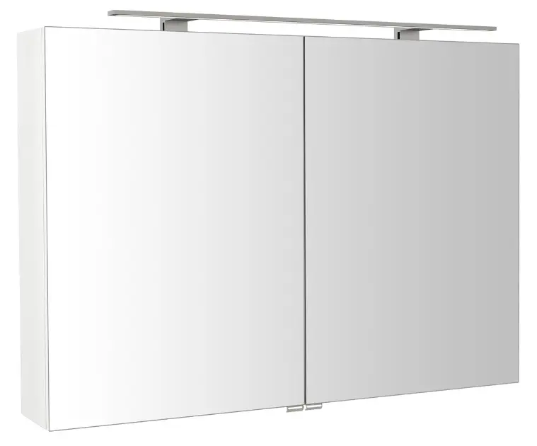 Sapho Riwa - Tükrös szekrény LED világítással, 101x70x17 cm, fényes fehér RIW100-0030