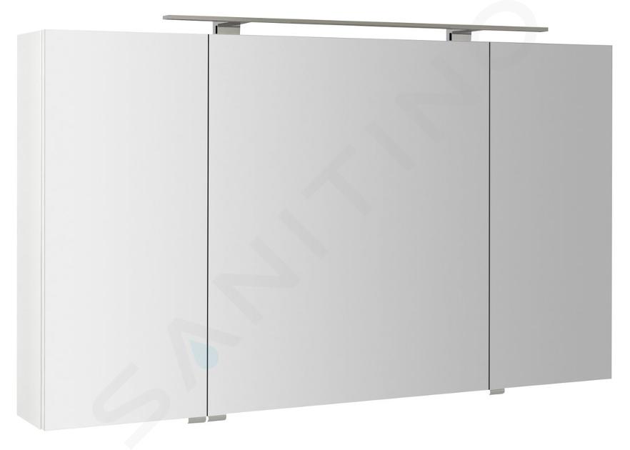 Sapho Riwa - Zrcadlová skříňka s LED osvětlením, 1210x700x170 mm, 3 dvířka, lesklá bílá RIW120-0030