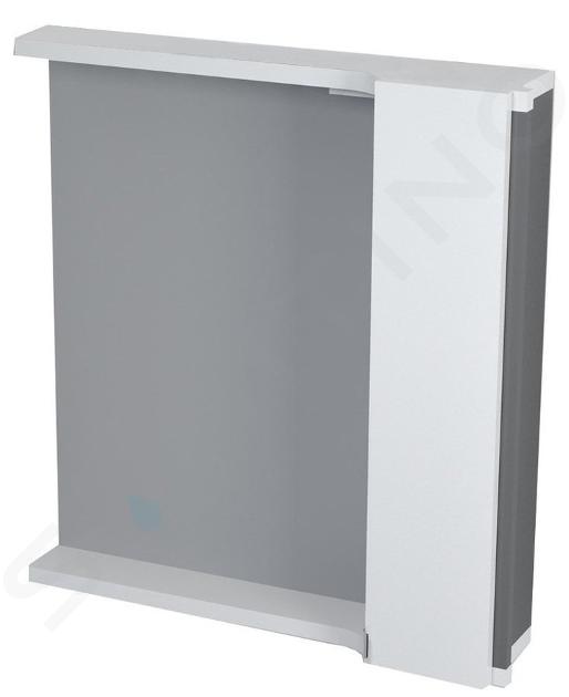 Sapho Pulse - Armadio a specchio con illuminazione LED, 75x80x17 cm, a destra, bianco/antracite PU078-3034