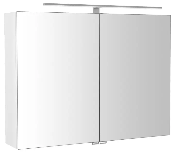 Sapho Riwa - Tükrös szekrény LED világítással, 81x70x17 cm, fényes fehér színben RIW080-0030