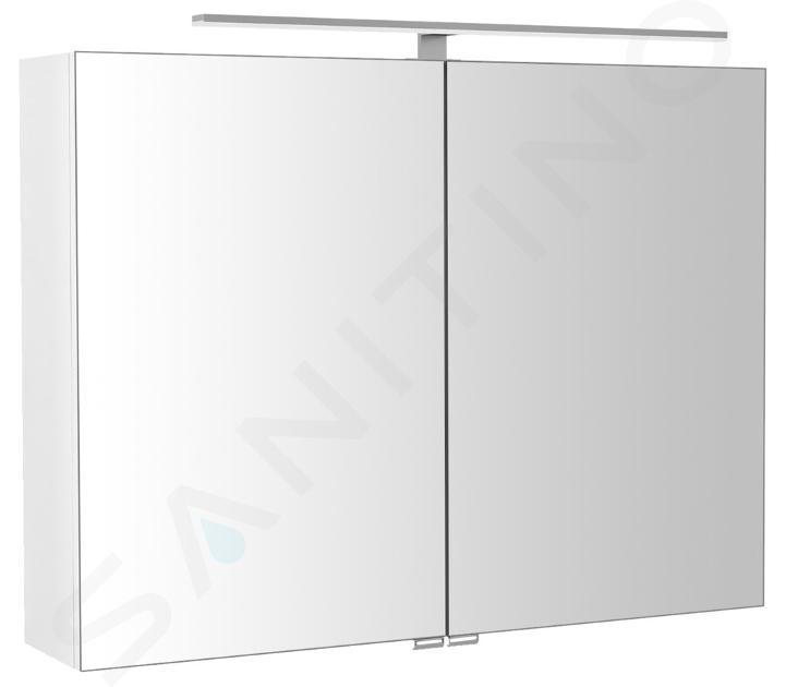 Sapho Riwa - Mobiletto a specchio con illuminazione LED, 810x700x170 mm, bianco lucido RIW080-0030